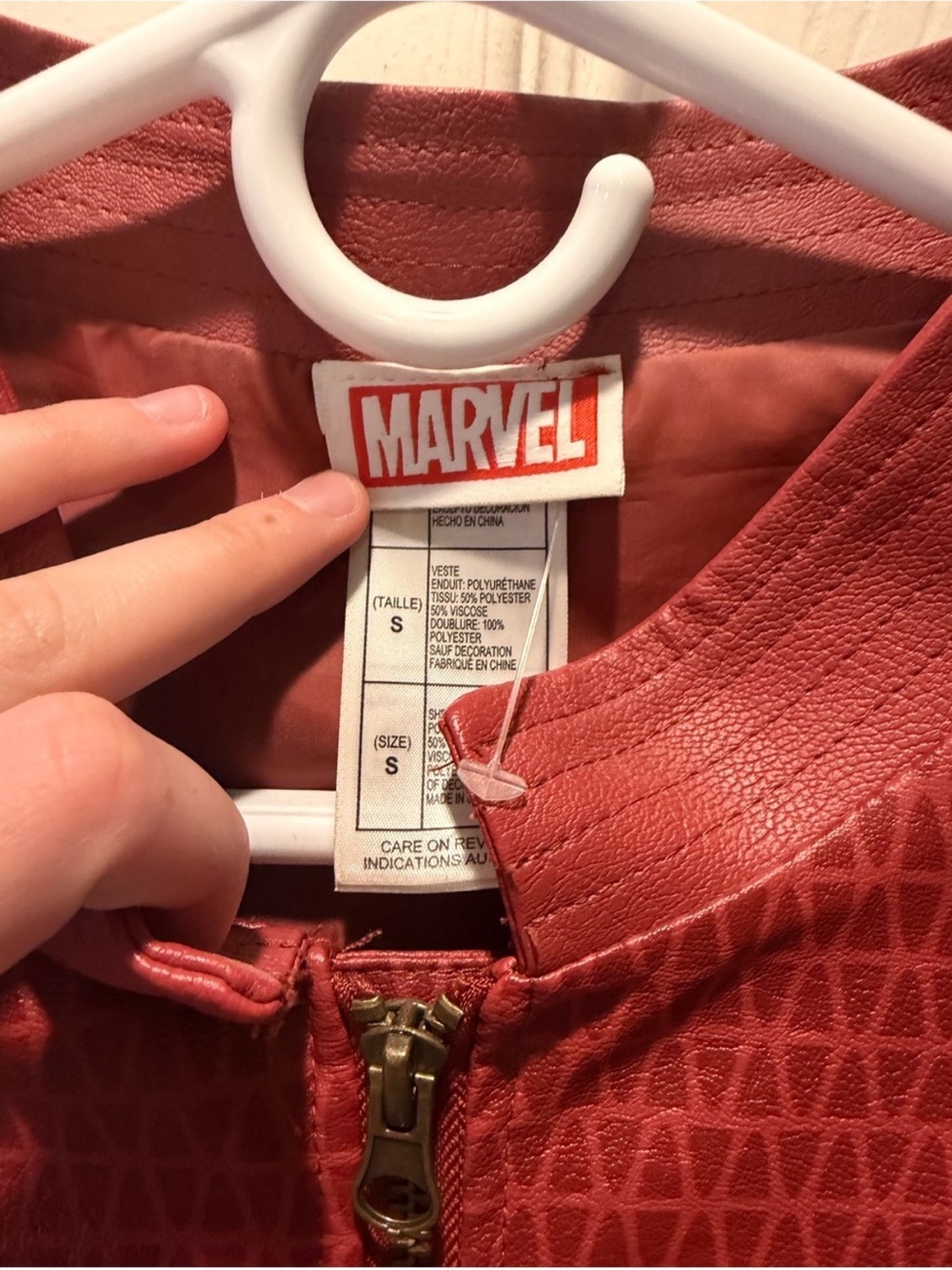 Marvel Red Bomber Jacket with Brass Accents - Picture 7 of 7